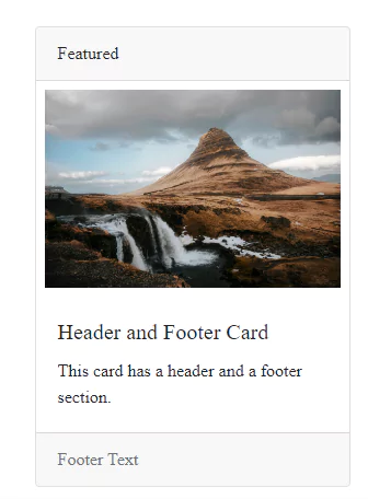 bootstrap 4 header and footer card