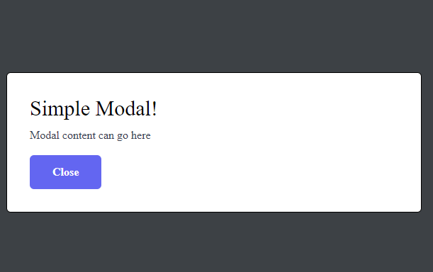 simple modal with alpinejs