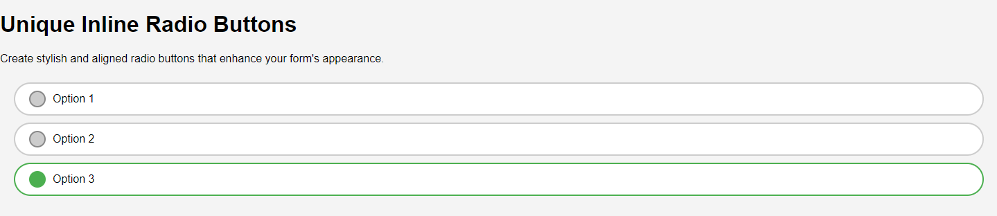 unique inline radio buttons