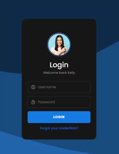 login page with avatar